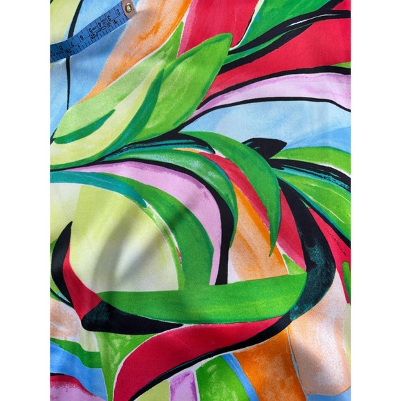 Nicole Miller New York Colorful Summer Abstract Maxi Dress L Resort Vacation - Picture 7 of 9